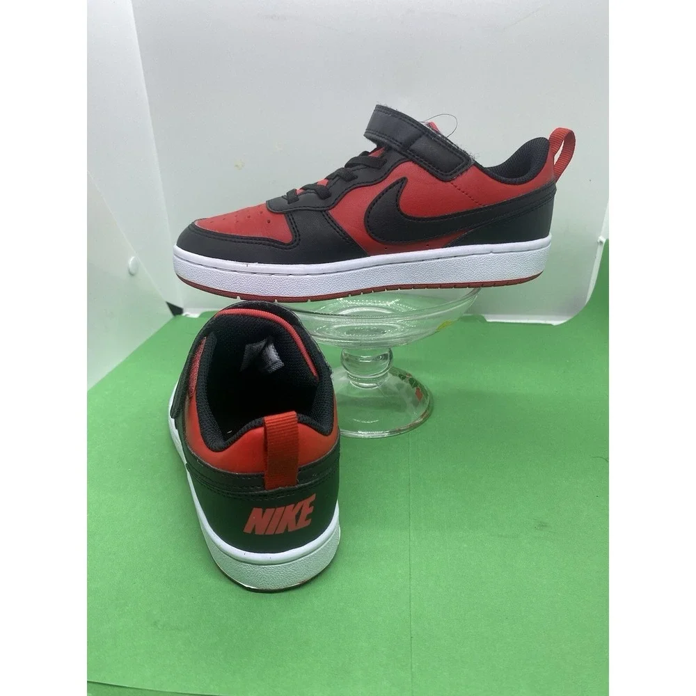 Nike Court Borough Low Recraft PS | Size 2Y| Uni. Red, Blk, Wt | DV5457-600